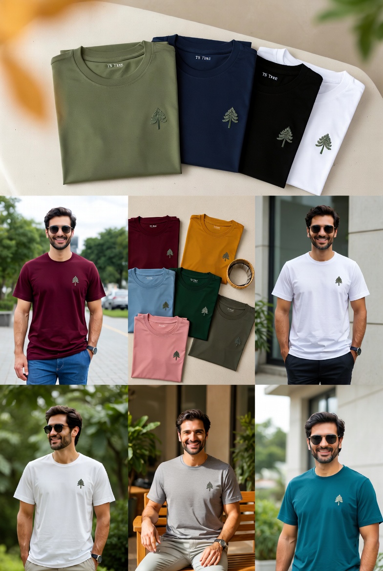 Coastal Linen-Cotton Blend Tee