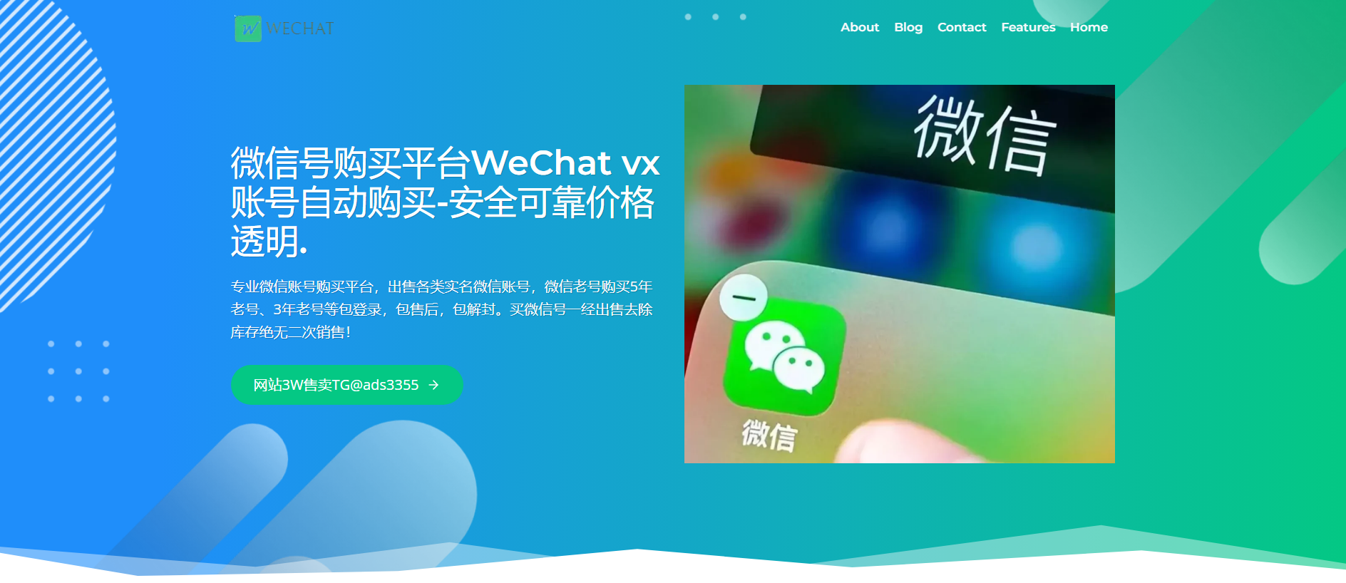 Screenshot of wechataccount.com