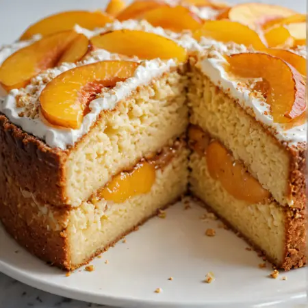 Peach Cake with Brown Sugar