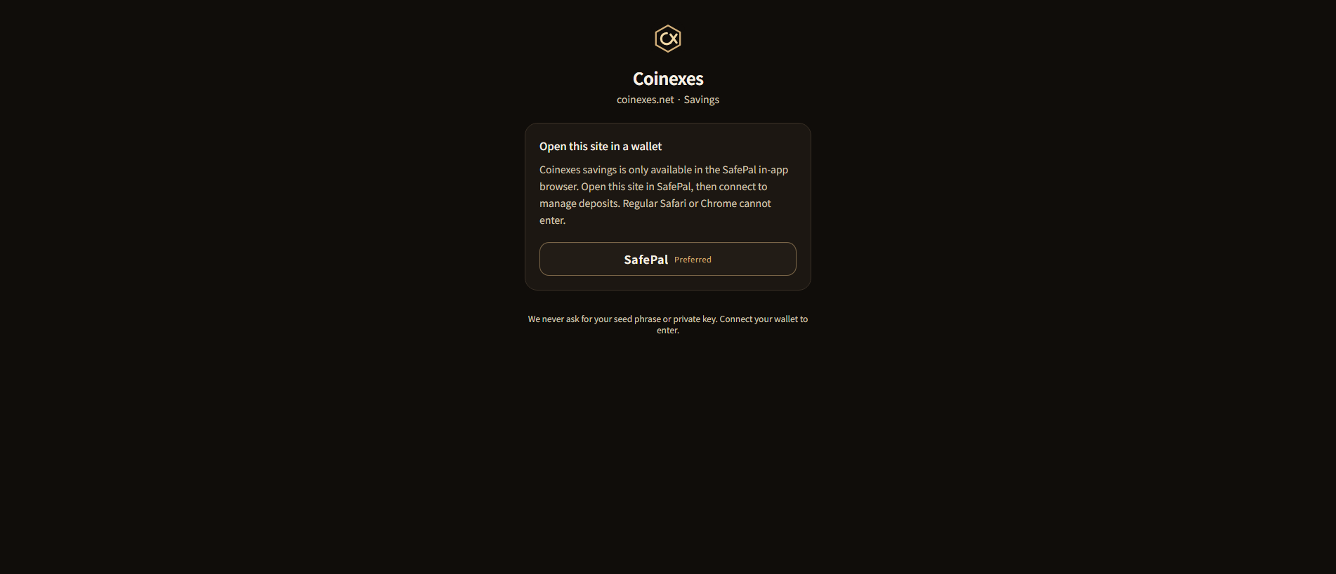 Stored capture of coinexes.us