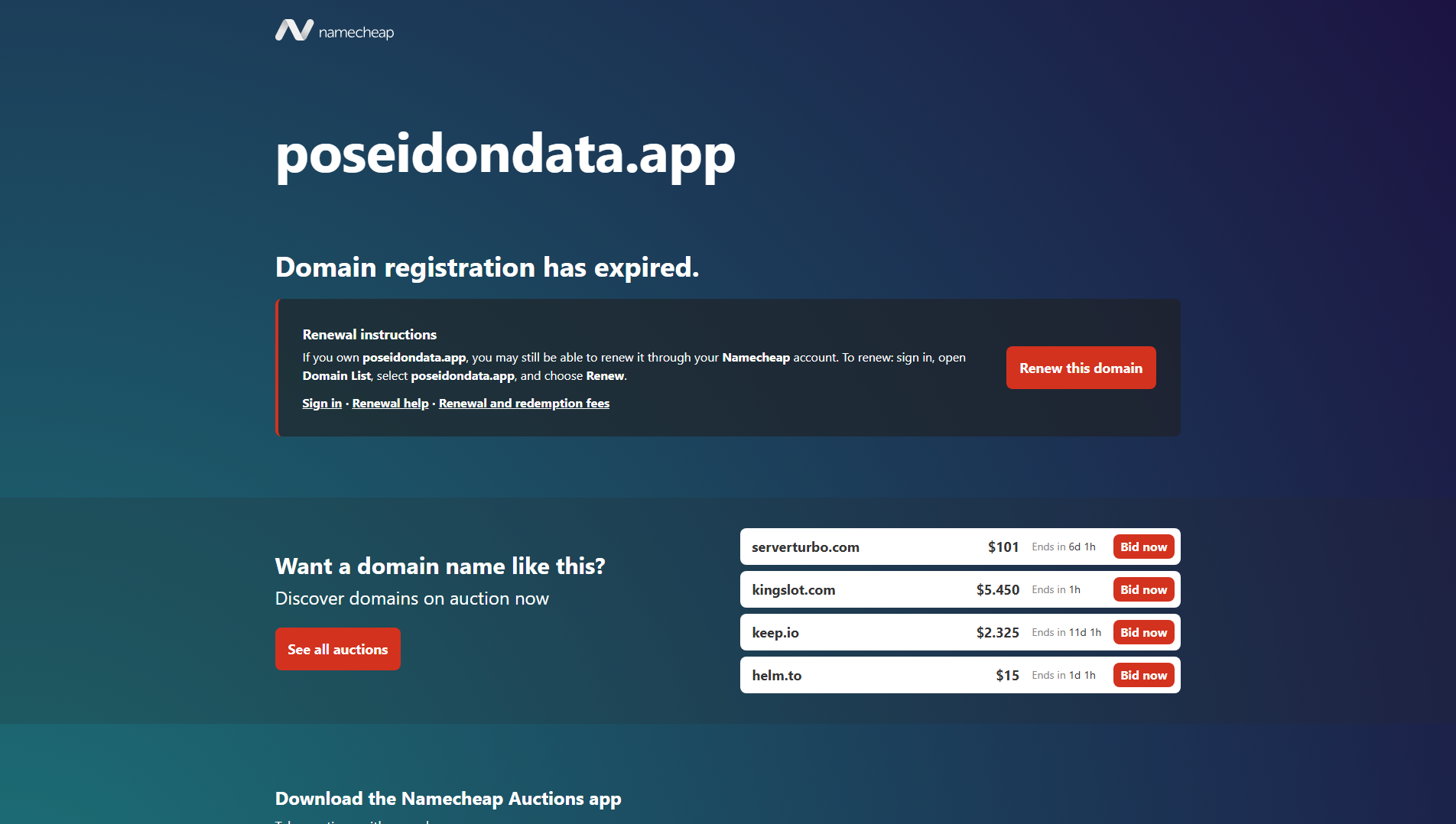 Stored capture of app.poseidondata.app