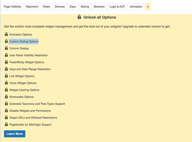 widget-options-problem-screenshot