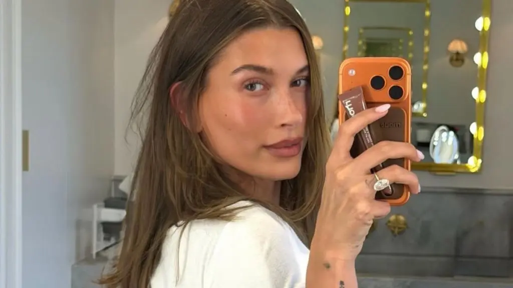 Hailey Bieber Goes Bare in SKIMS Everyday Essentials