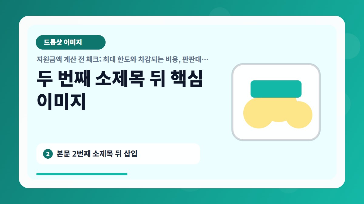 지원금액 계산 전 체크: 최대 한도와 차감되는 비용, 판판대 지원사업 비교 분석 상세 이미지 2