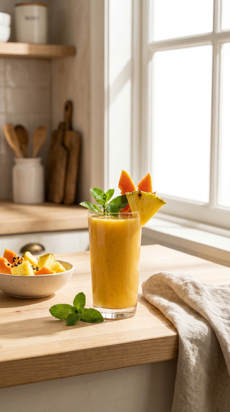 8. Zesty Pineapple Papaya Refresher — Tangy Afternoon Pick-Me-Up