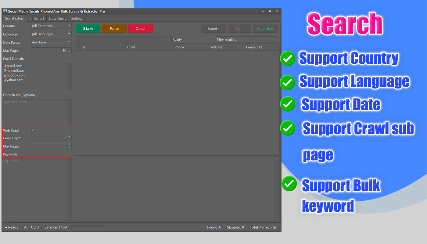 Social Media Data Extractor Windows App with API