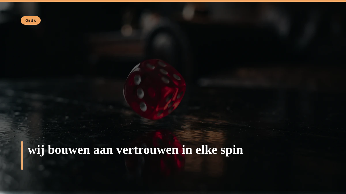 wij bouwen aan vertrouwen in elke spin
