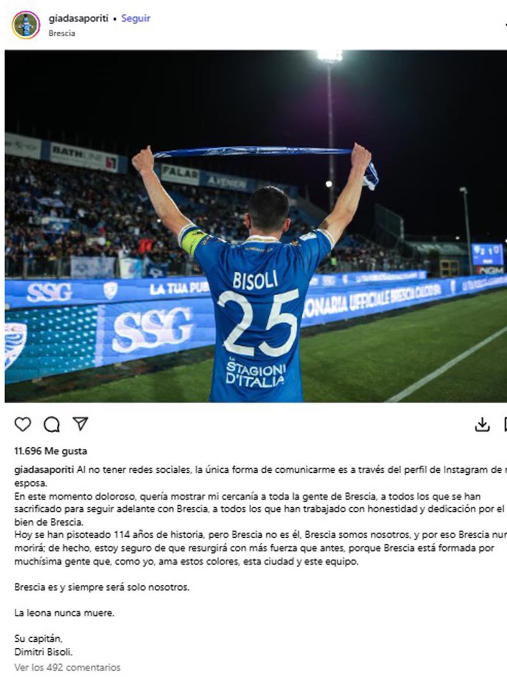 BISOLI.avif La desaparición de un histórico club en Italia donde brillaron leyendas del fútbol mundial