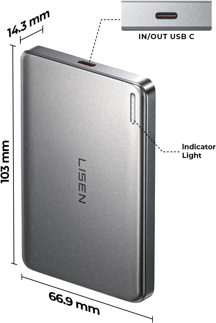 LISEN magnetic power bank temperature management and charging protection