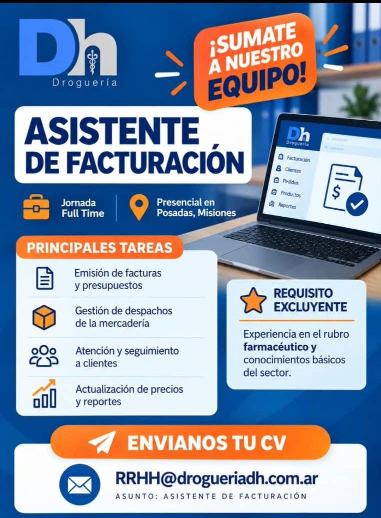 Se busca Asistente de Facturación en Posadas