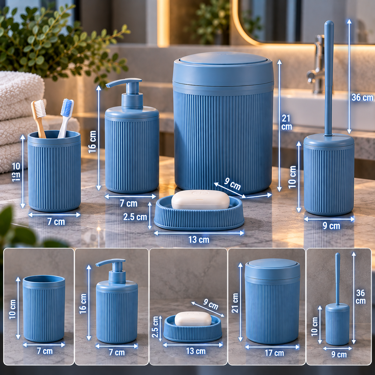 Set de baño de 5 piezas