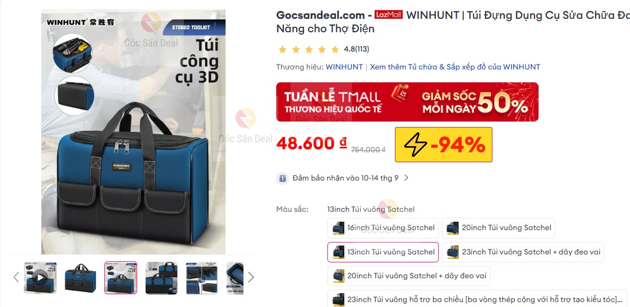 WINHUNT | Túi Đựng Dụng Cụ Sửa Chữa Đa Năng cho Thợ Điện