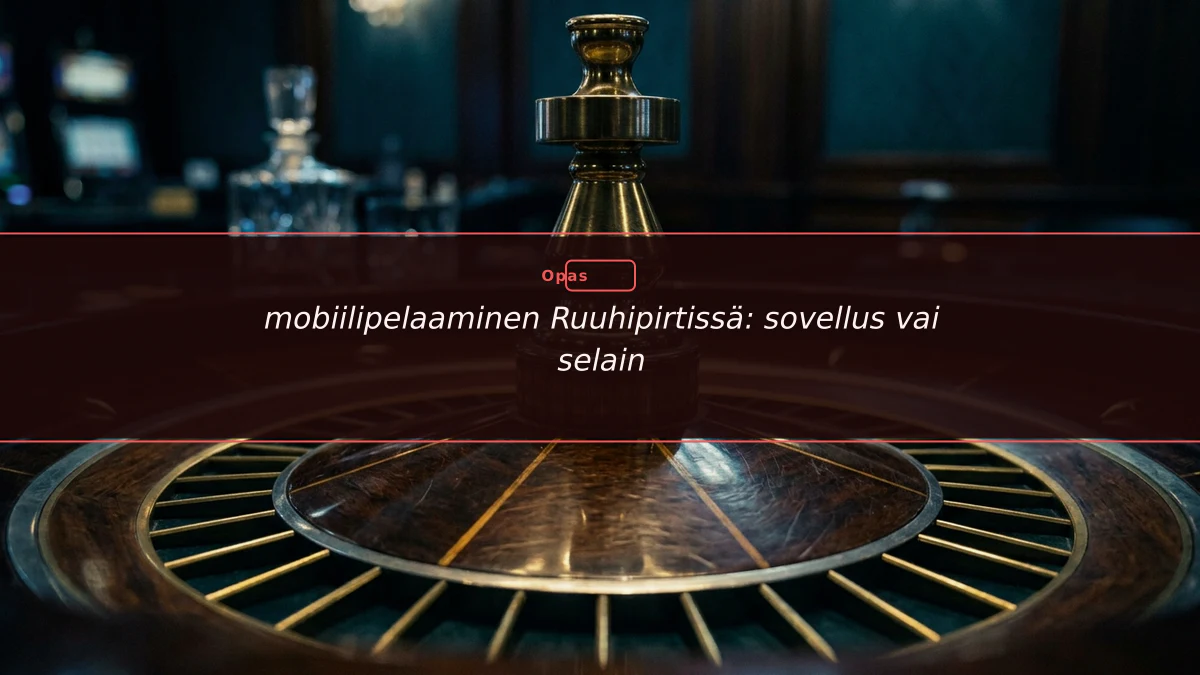 mobiilipelaaminen Ruuhipirtissä: sovellus vai selain