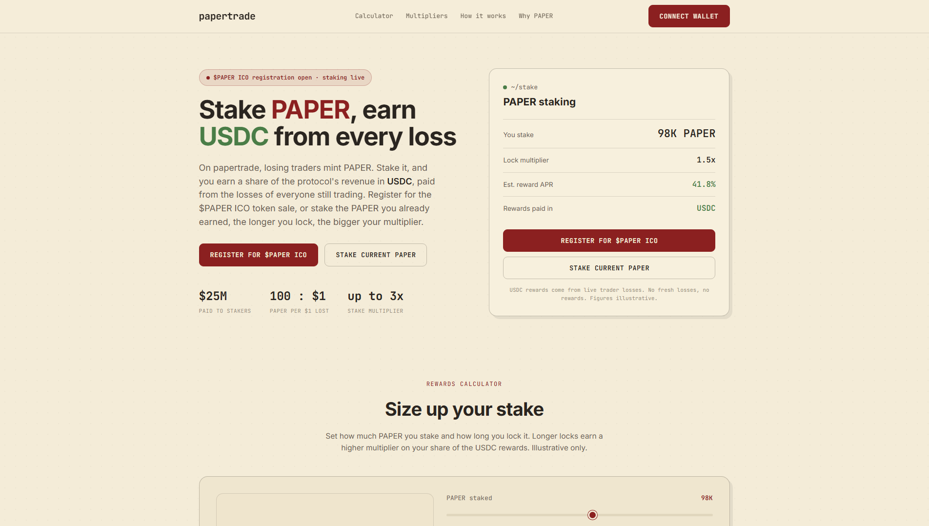Stored capture of registration-papertrade.com