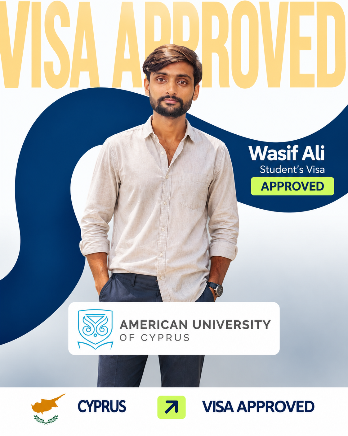Wasif Ali Cyprus Student Visa Approval