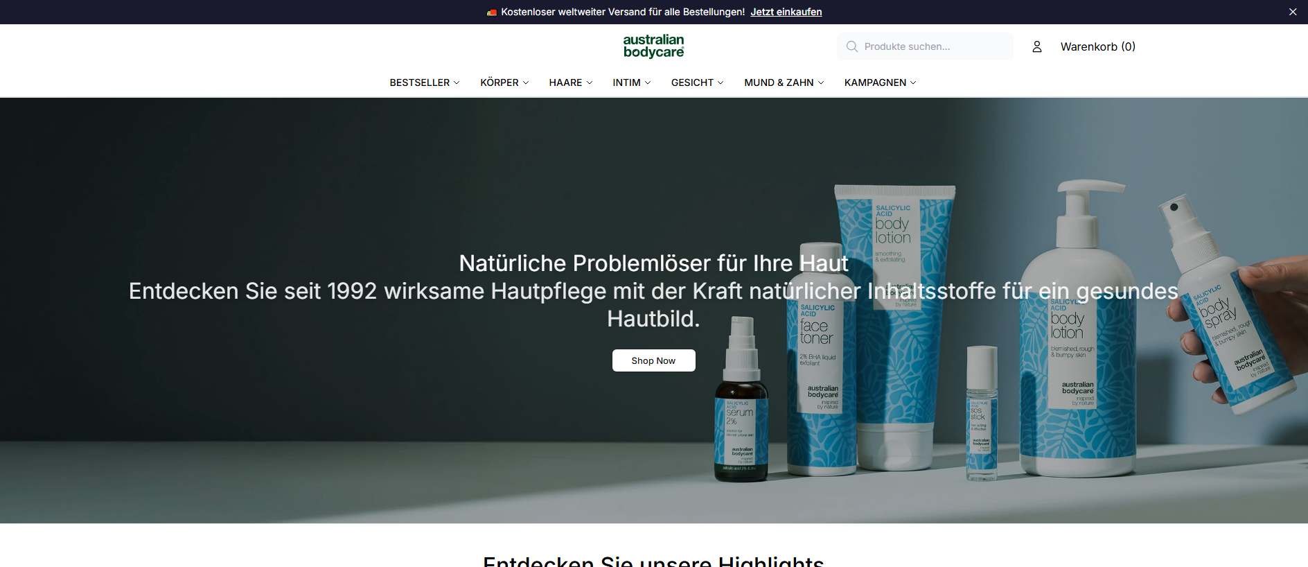 Stored capture of ausbodycare.shop