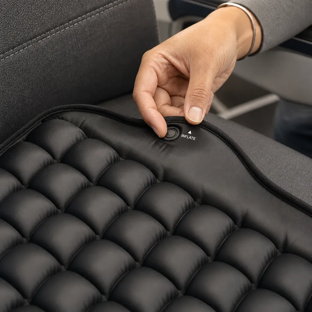 Step 2: Press the inflate button