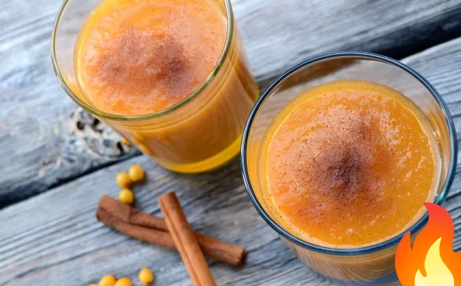 Постер Витаминный осенний смузи с облепихой и тыквой