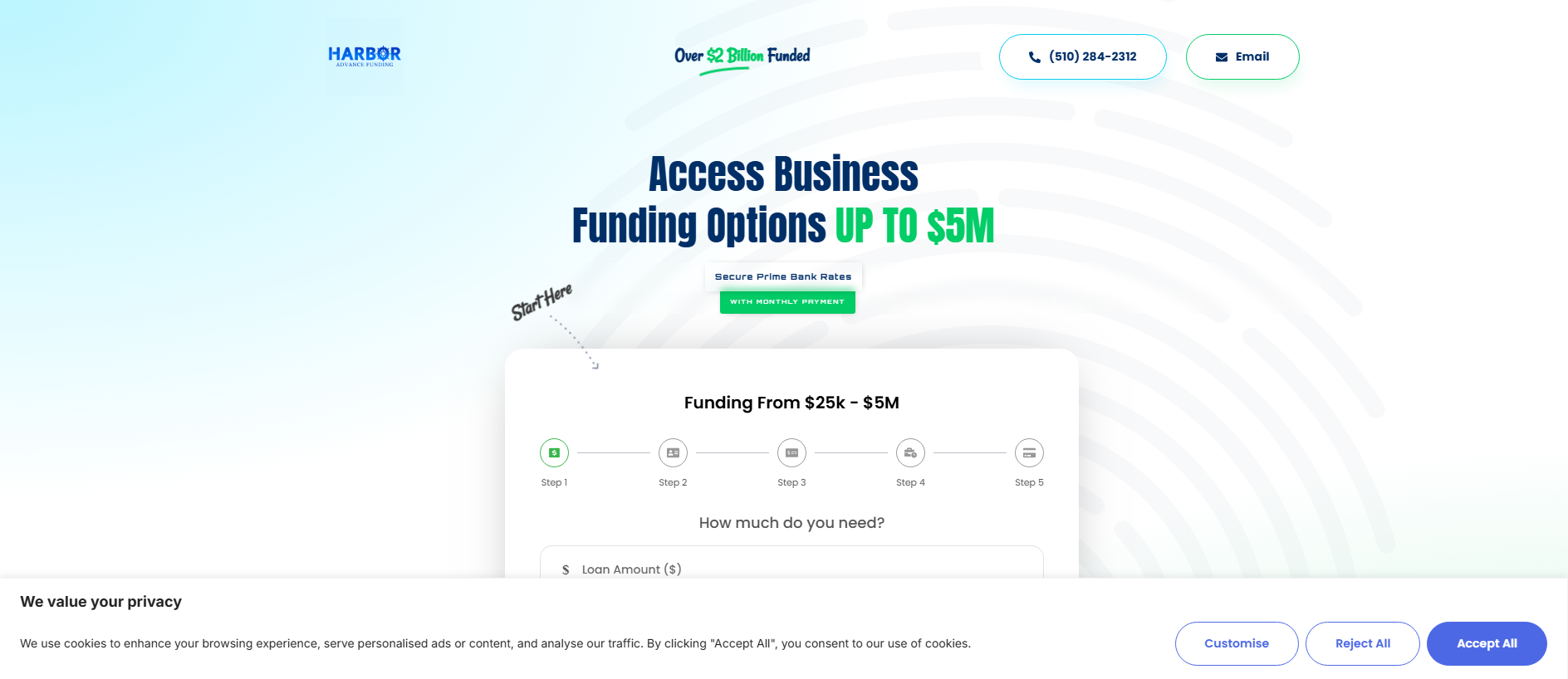 Stored capture of harboradvancefunding.com