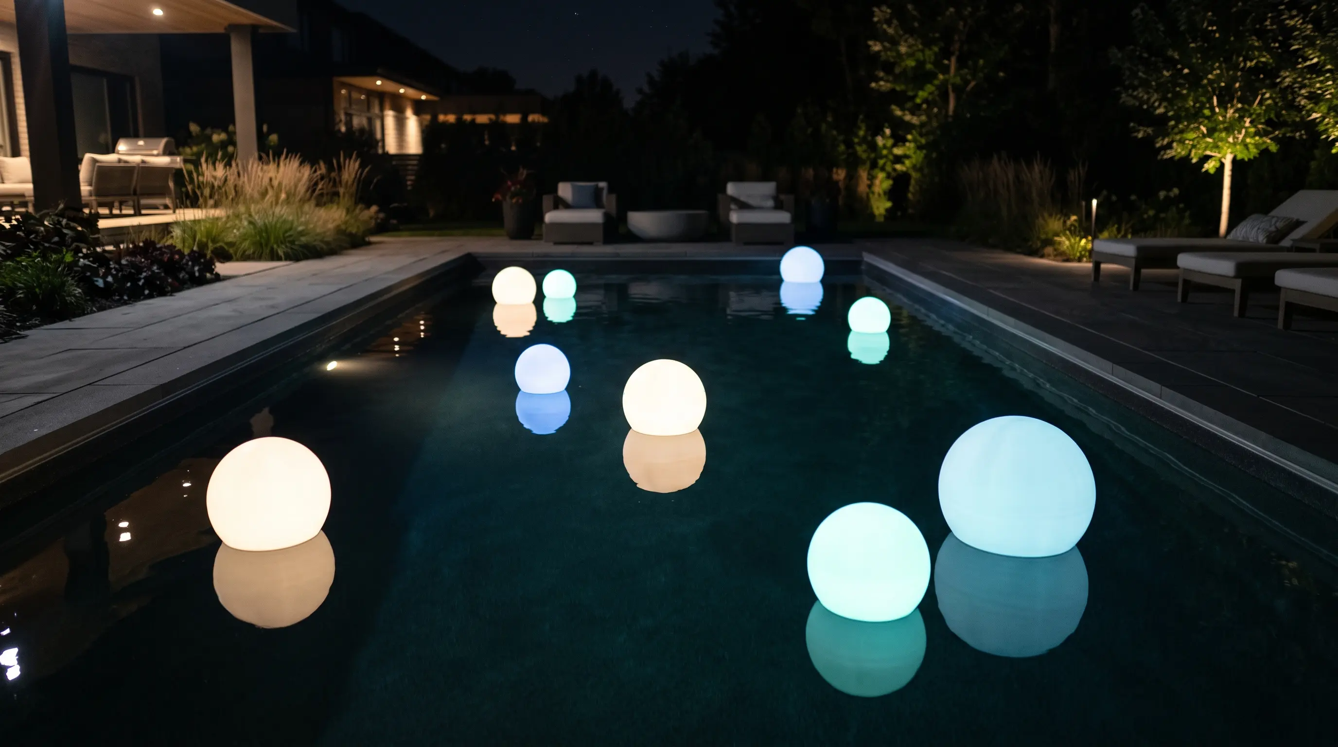 Floating Glowing Water Spheres