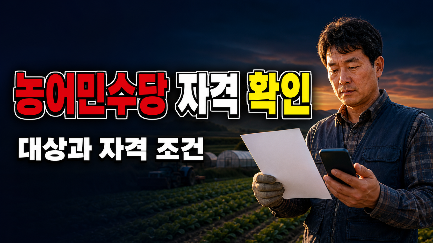 농어민수당지원 경영체 등록만 하면 될까? 경북 농어민수당 거주 1년·영농 1년 기준 관련 핵심 정보를 상징적으로 보여주는 썸네일 이미지