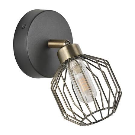 Spot de salle de bain G9 en métal filaire – Noir