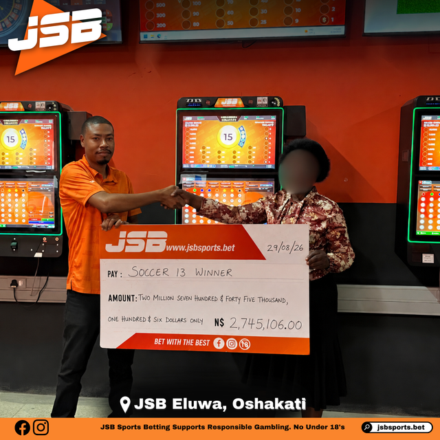 JSB Player Turns N$8 Stake Into N$2.7 Million Soccer 13 Payout