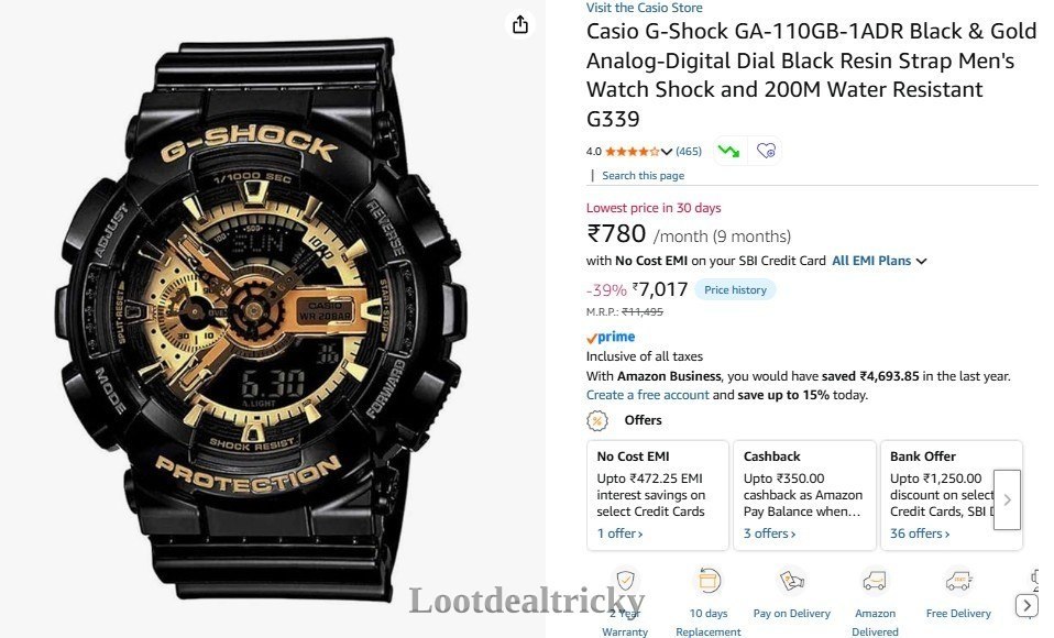 Lootcasio G Shock – Wonderful Discount Today @ ₹7017