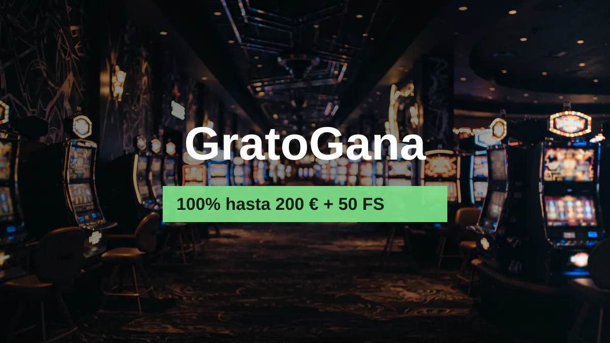 GratoGana casino — bono de bienvenida 100% hasta 200 € + 50 FS, pagos: Visa, Mastercard, PayPal, Skrill, Neteller