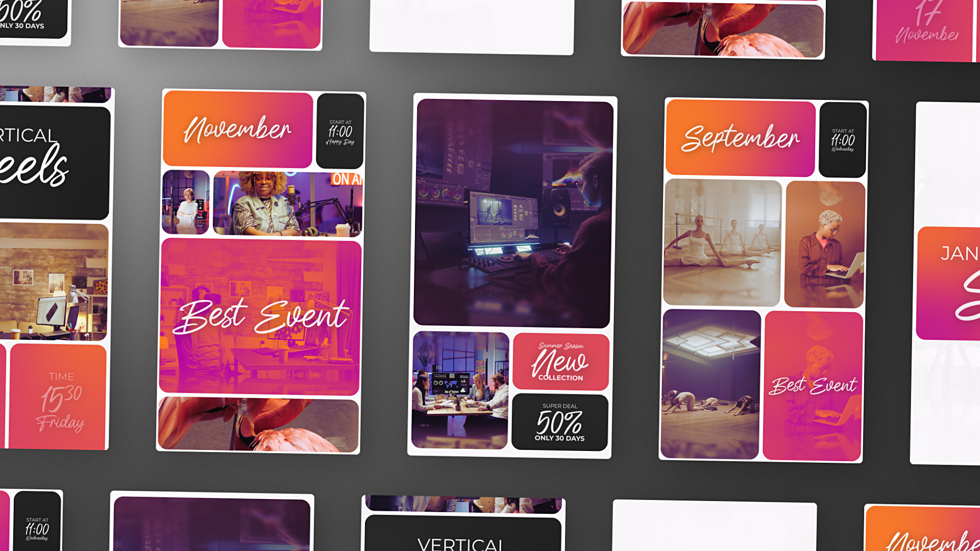 Event Promo Split Screen Vertical Video Reels Red Slideshow Event Promo Split Screen Vertical Video Reels Red Slideshow