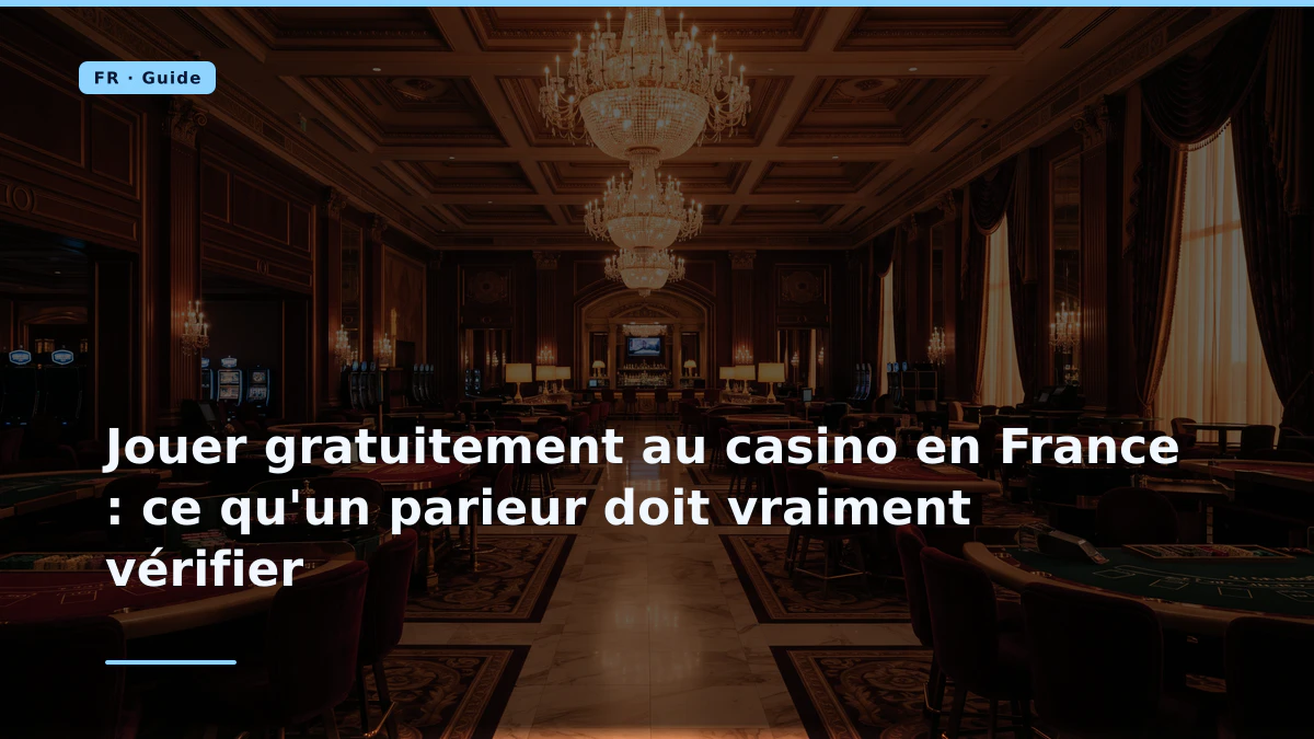 Jouer gratuitement au casino en France : ce qu'un parieur doit vraiment vérifier