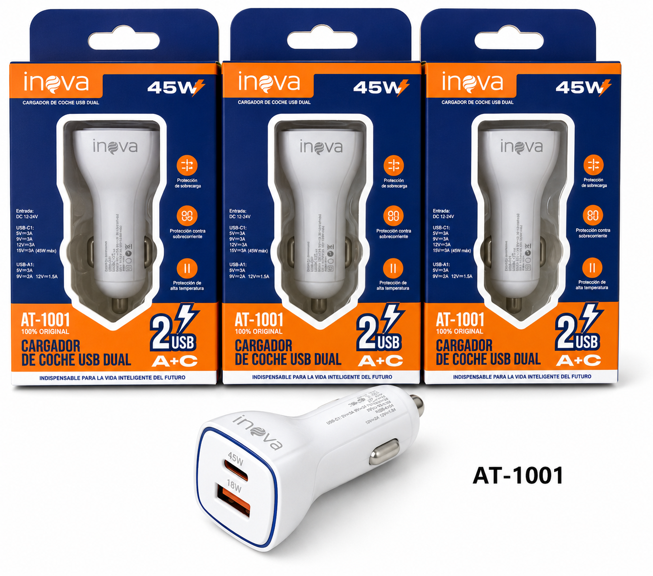 Cargador Auto 45w (A+C) blanco