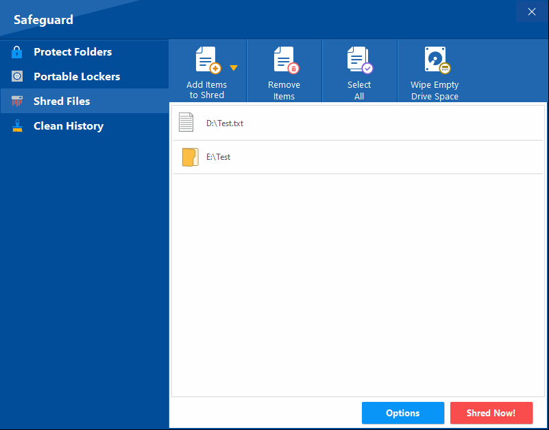 Folder Protect Windows interface for controlling access visibility deletion and modification
