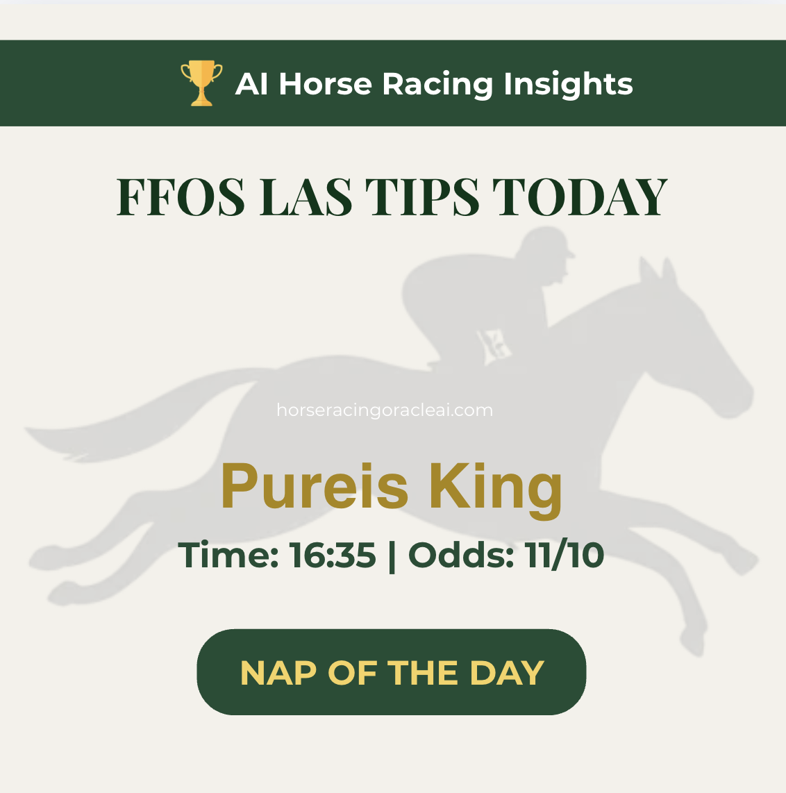 Free Horse Racing Tips Today — Ffos Las NAP Pureis King 16:35 June 23