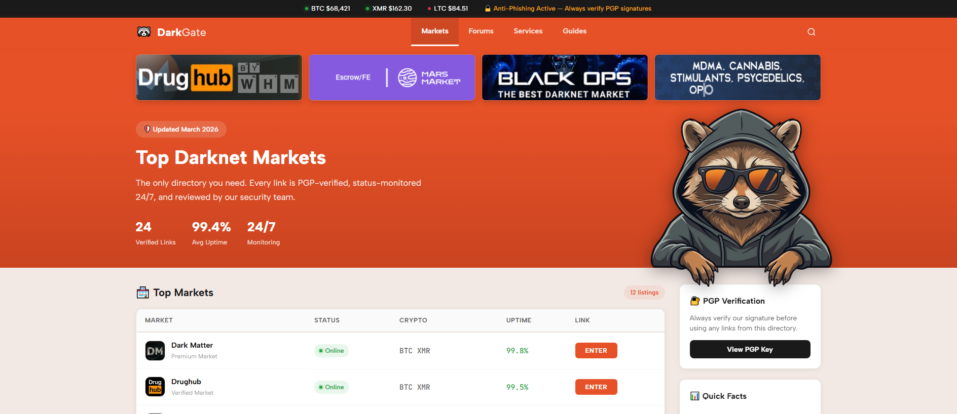 Screenshot of torhub.org