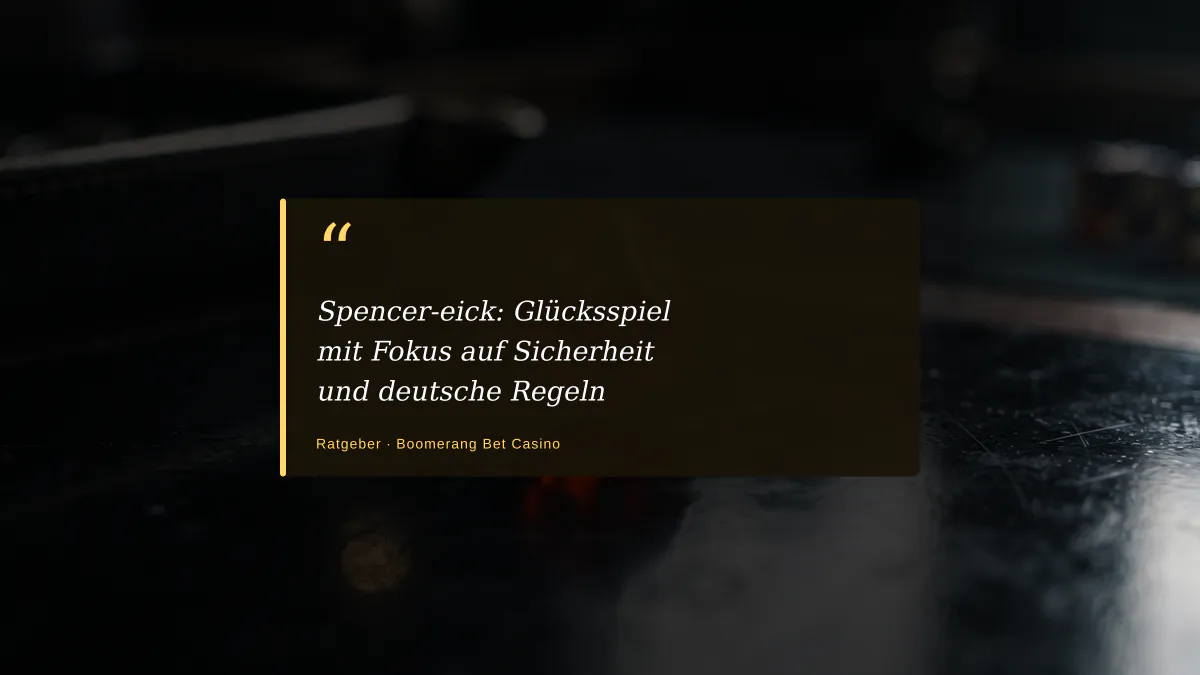 Spencer-eick: Glücksspiel mit Fokus auf Sicherheit und deutsche Regeln