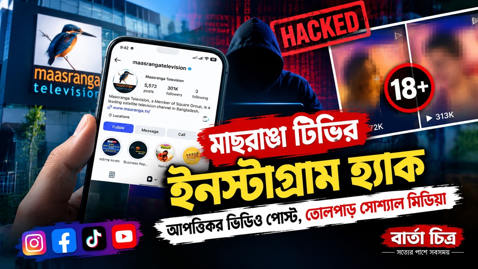 মাছরাঙা টিভির ইনস্টাগ্রাম হ্যাক করে আপত্তিকর ভিডিও পোস্ট, সামাজিক মাধ্যমে তোলপাড়