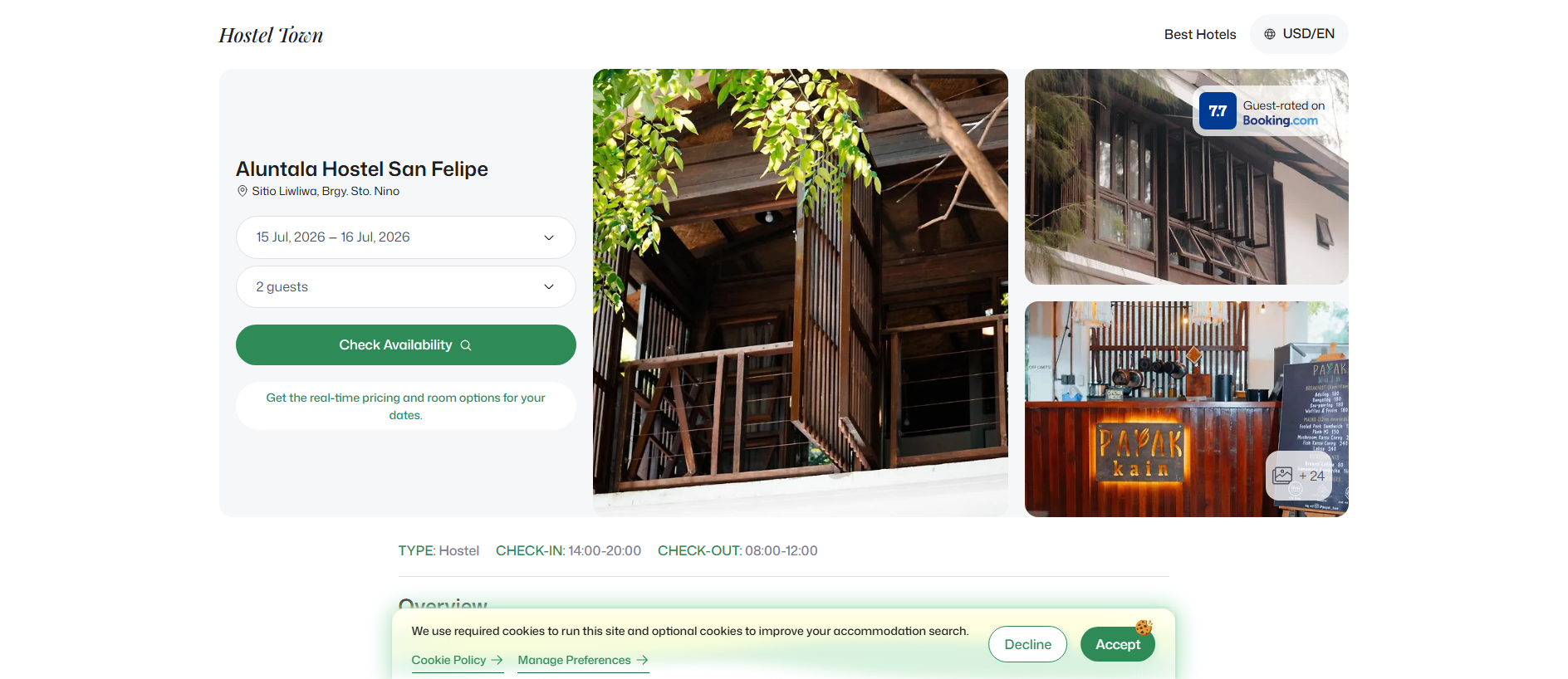 Forensic screenshot of aluntala.hostel.town showing the phishing page layout