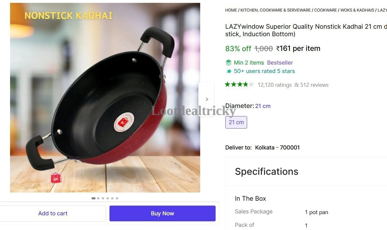 nonstick Kadhai 1 – Just ₹161 | Top Unbeatable Deal nonstick Kadhai 1 – Just ₹161 | Top Unbeatable Deal