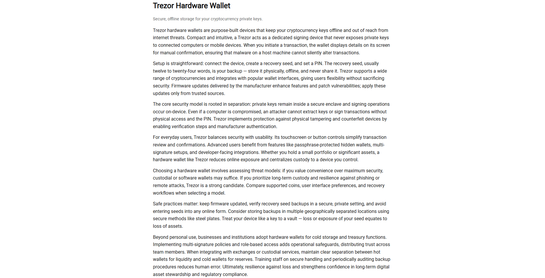Stored capture of trezor--hardwware--wallet.pages.dev