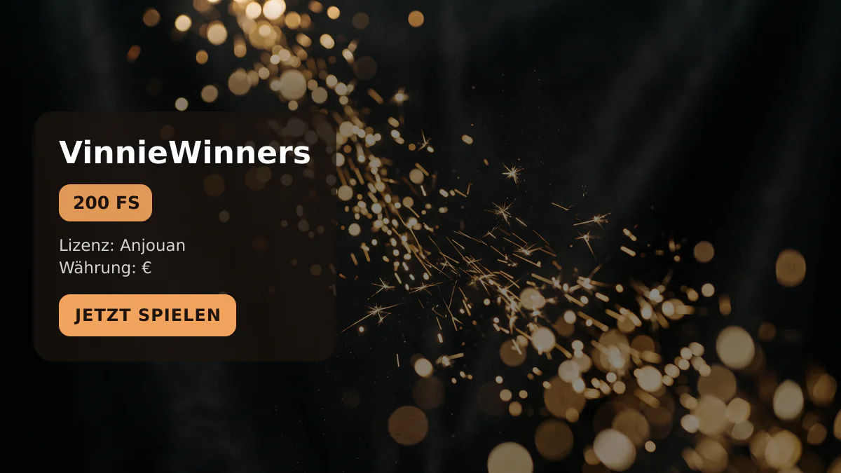 VinnieWinners Casino — Willkommensbonus 100 % bis zu 500 € + 200 FS, Zahlungen: Visa, Mastercard, Skrill, Neteller, Sofort