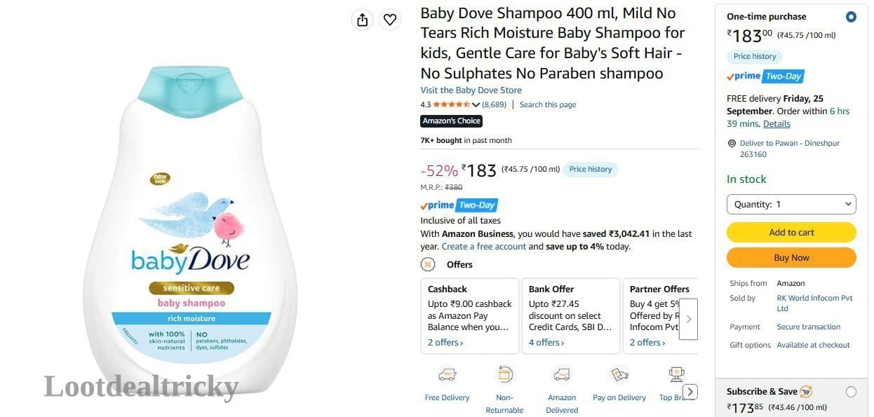Baby Dove Shampoo Offer Image