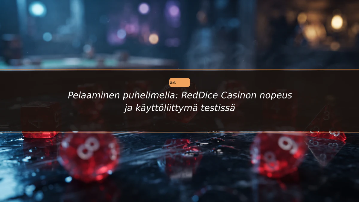 Pelaaminen puhelimella: RedDice Casinon nopeus ja käyttöliittymä testissä