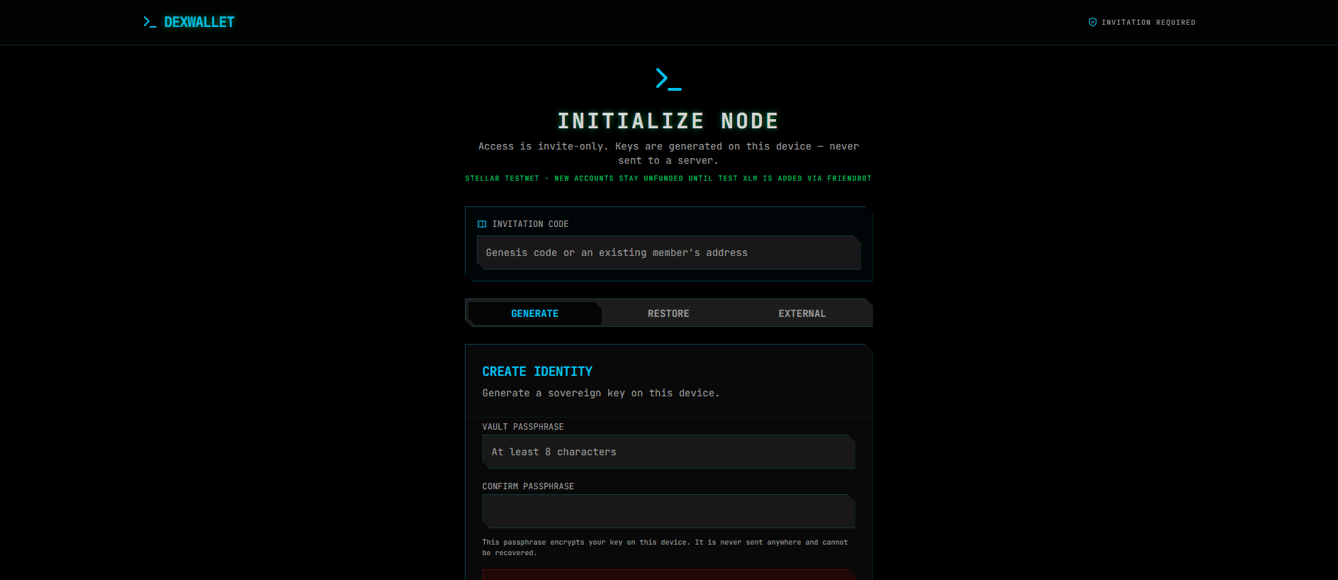 Forensic screenshot of dexexchange.live showing the phishing page layout