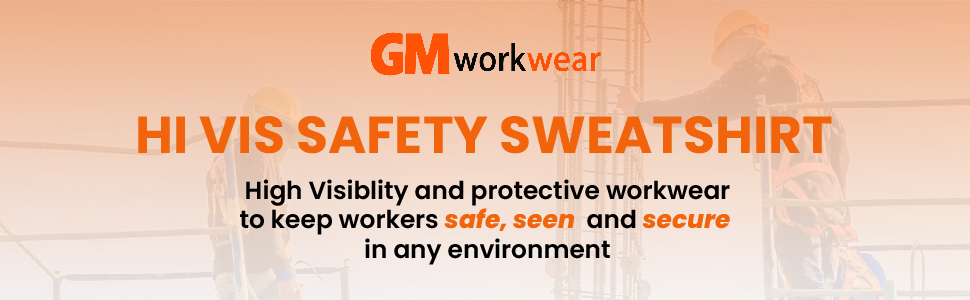 GM Workwear hi-vis quarter zip sweatshirt professional PPE presentation