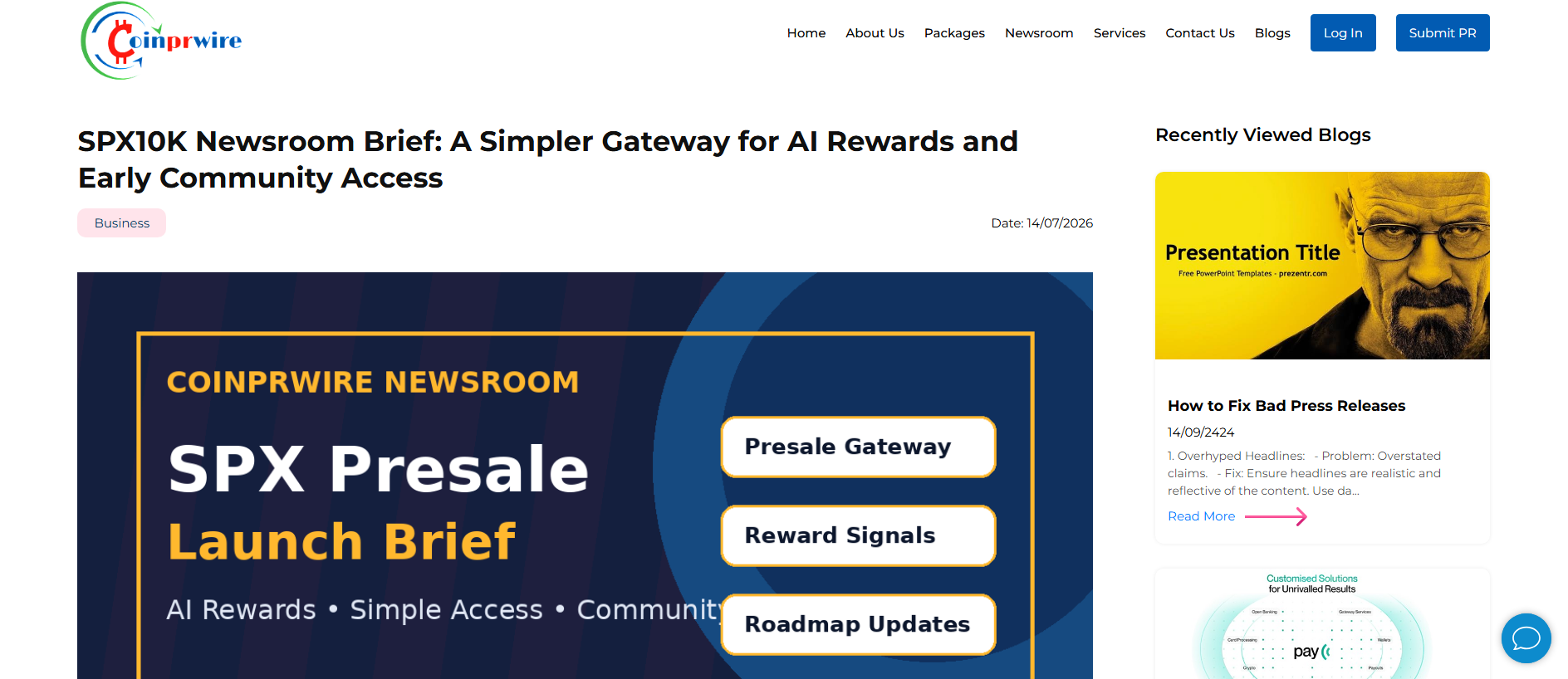 Forensic screenshot of spx10k-coinprwire.com showing the phishing page layout