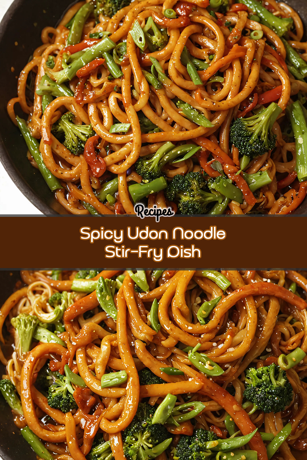 Spicy Udon Noodle Stir-Fry Dish