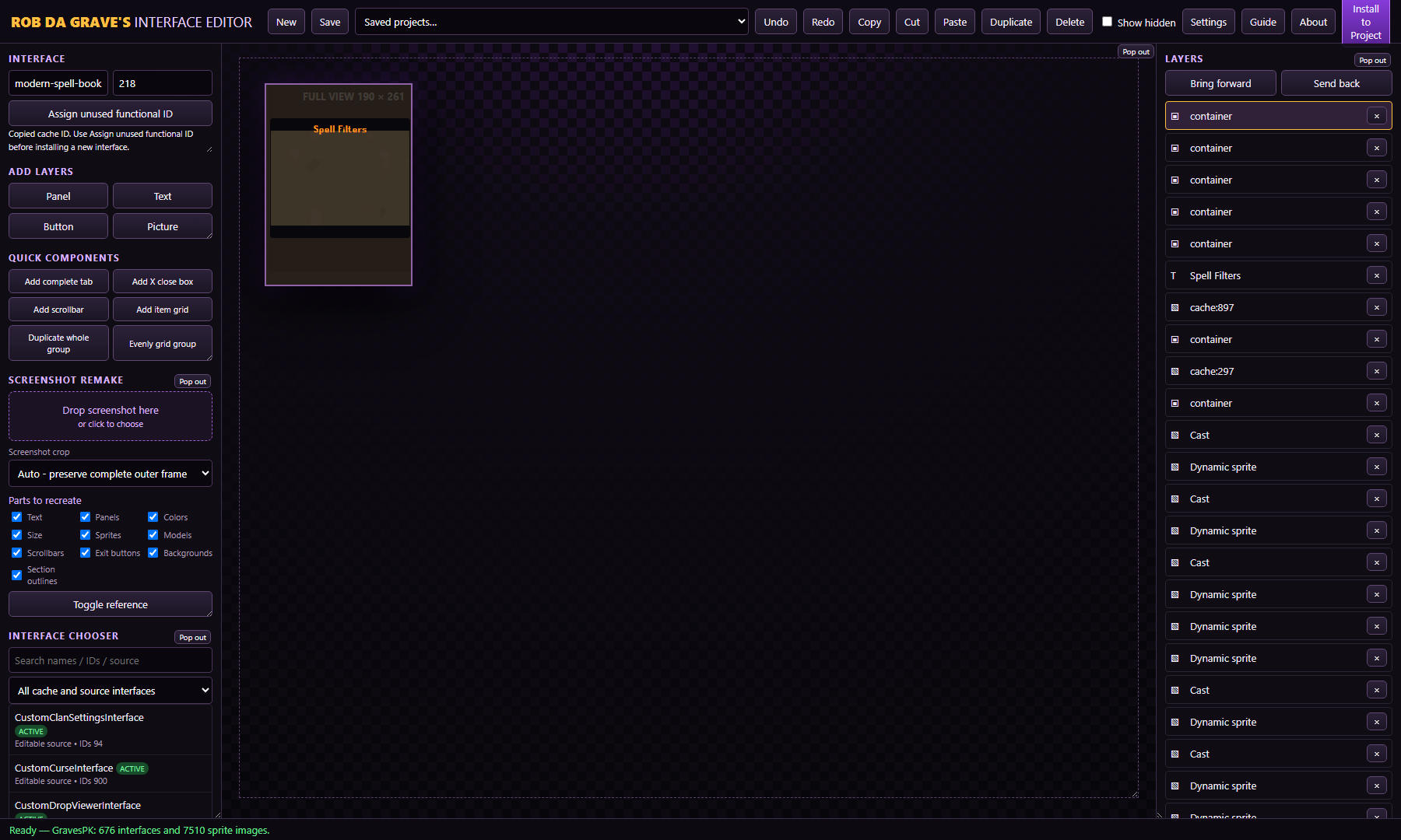 Interface Editor media