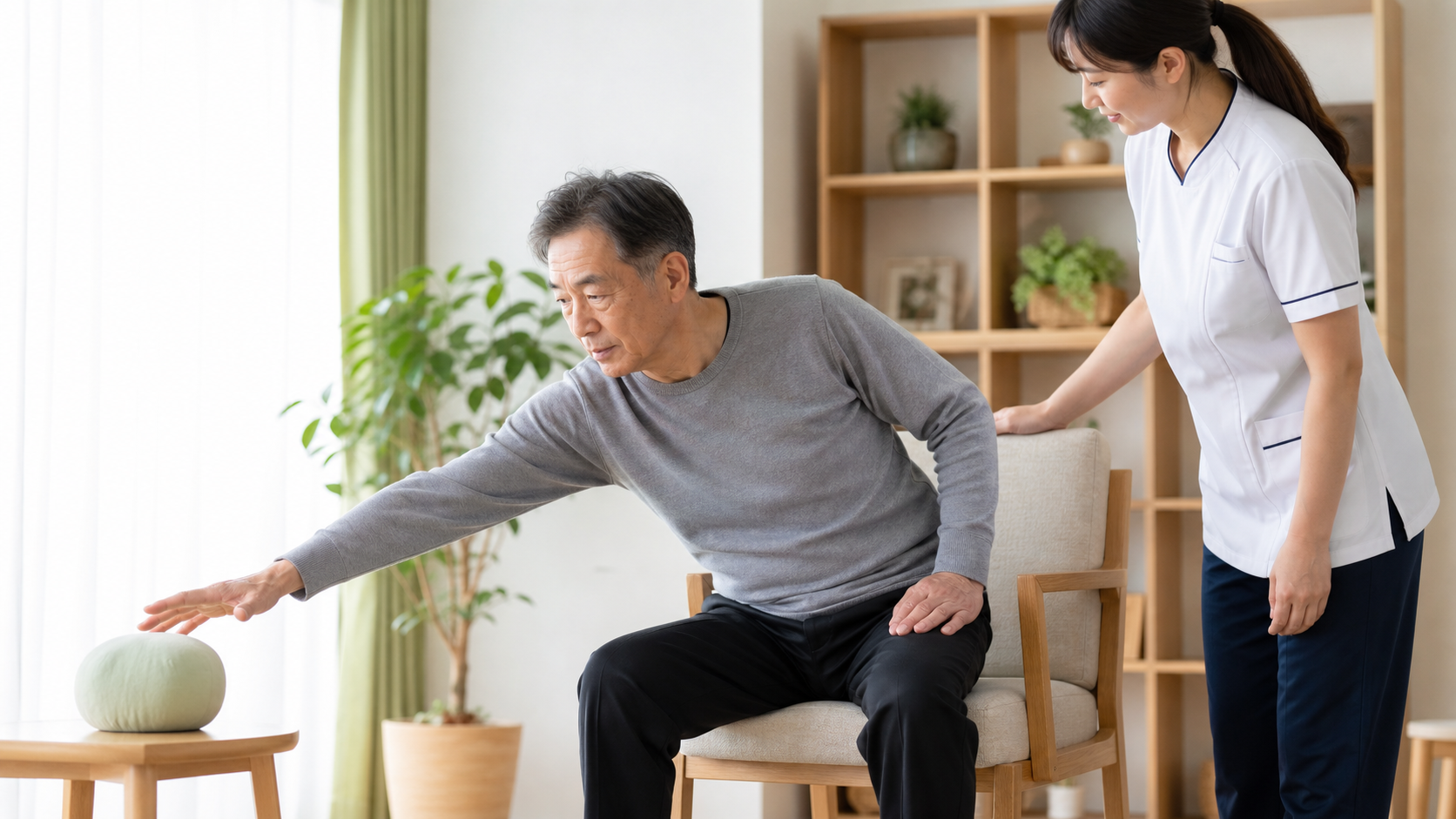 リーチやウェイトシフトなど、体幹を使う練習の例