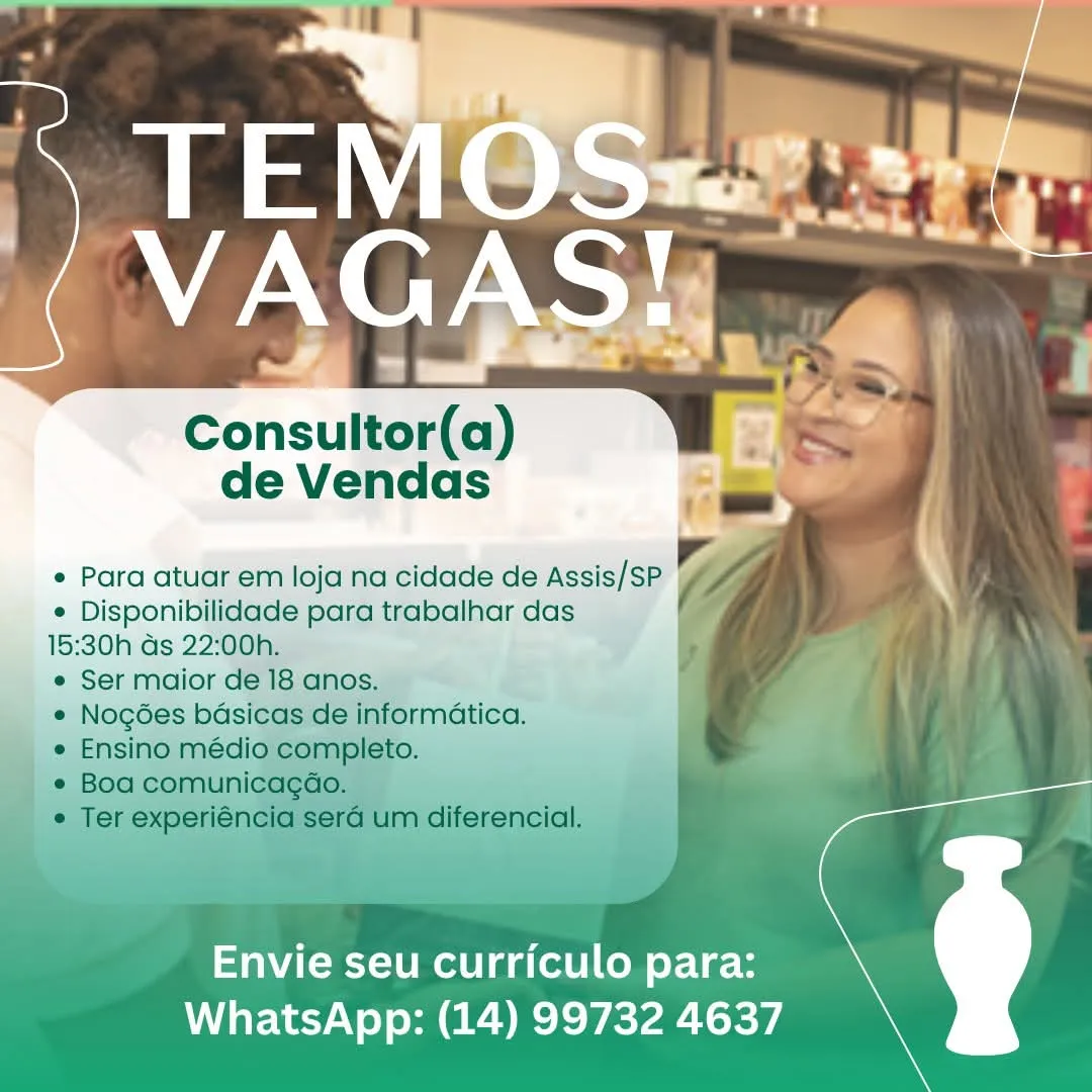 Vaga Para Consultor De Vendas No Oboticario